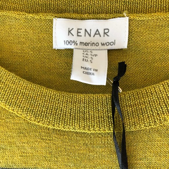 Grey and Yellow Striped Wool Crewneck Sweater - Picture 6 of 7